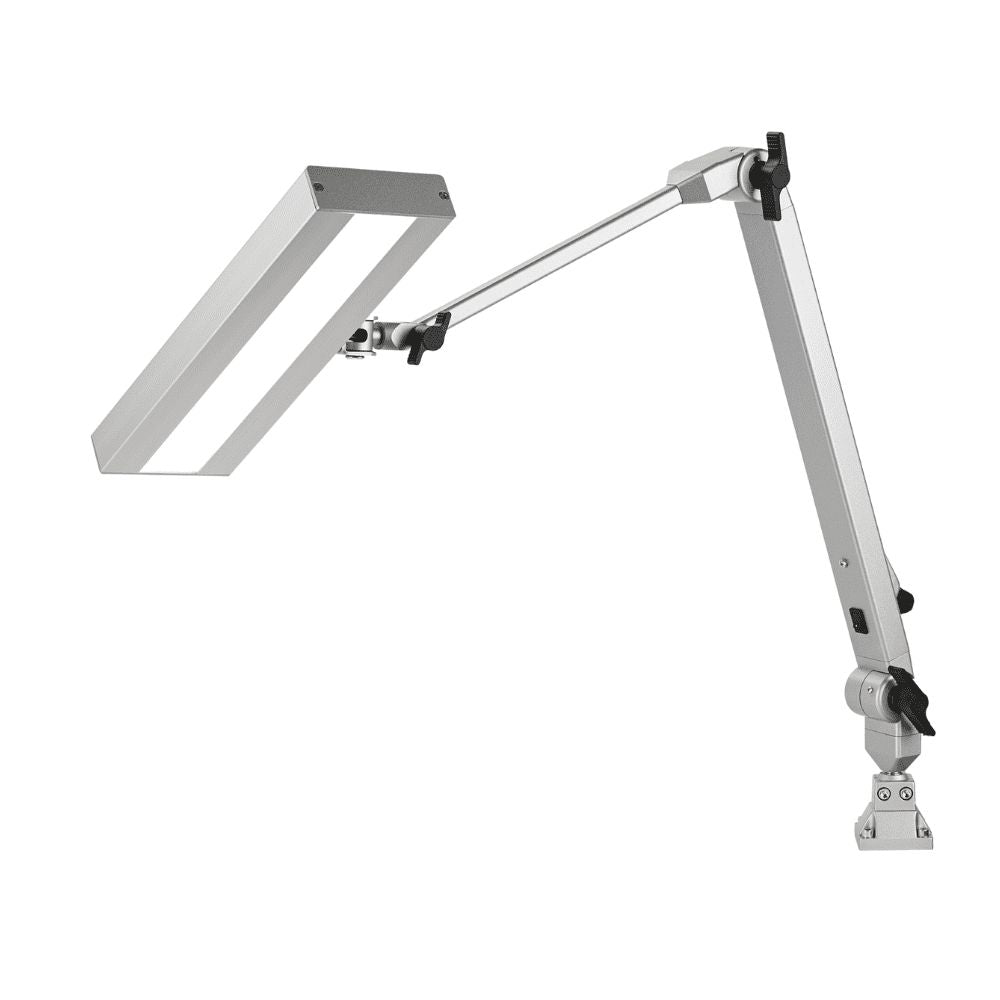 LED Gelenkleuchte Pro Line 24W mit verstellbarem Arm in Silber.