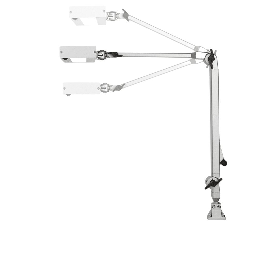 LED Gelenkleuchte Pro Line 24W mit dreifach verstellbarem Arm, seitliche Ansicht.