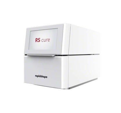 Medizinisches Gerät RS Cure mit digitalem Display auf weißem Hintergrund.