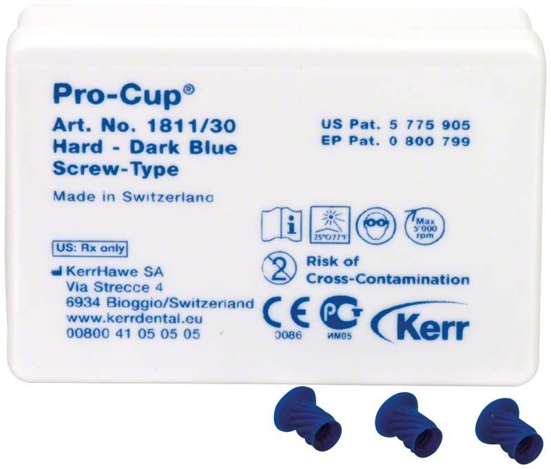 Pro-Cup® hart Schraubtyp 30er in weißer Verpackung mit blauer Schrift.