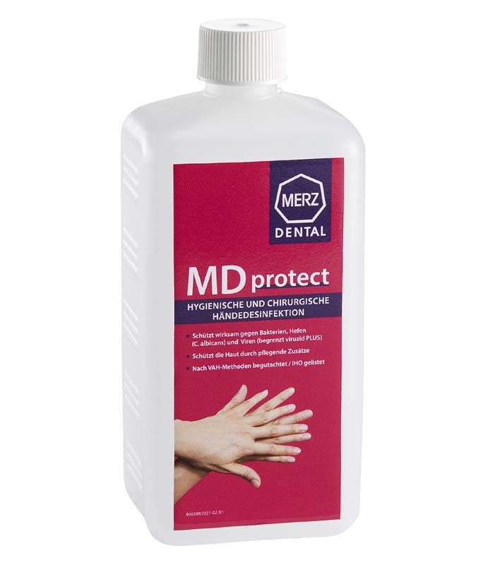 MD protect Flasche 500ml zur hygienischen Händedesinfektion.