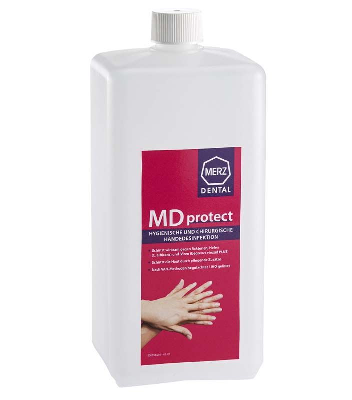 MD protect 1-Liter-Flasche für hygienische Händedesinfektion.