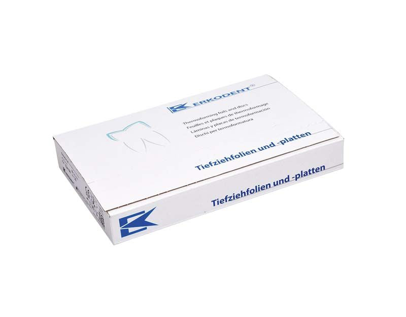 Erkodur-al klar Verpackung mit Aufdruck für dentalen Gebrauch, Seitenansicht.