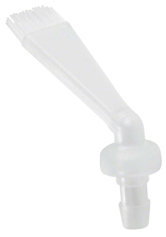 Applikatorbürste für Dentalgelen mit aufsteckbarem Mischkanülenaufsatz.
