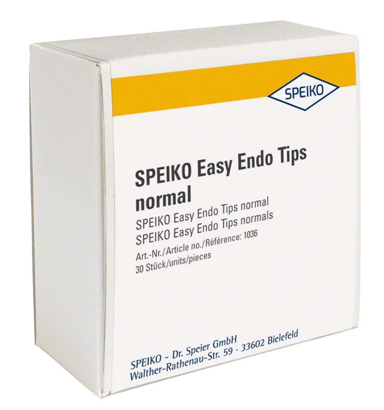 SPEIKO Easy Endo Tips normal in weißer Verpackung mit Produktinformationen.