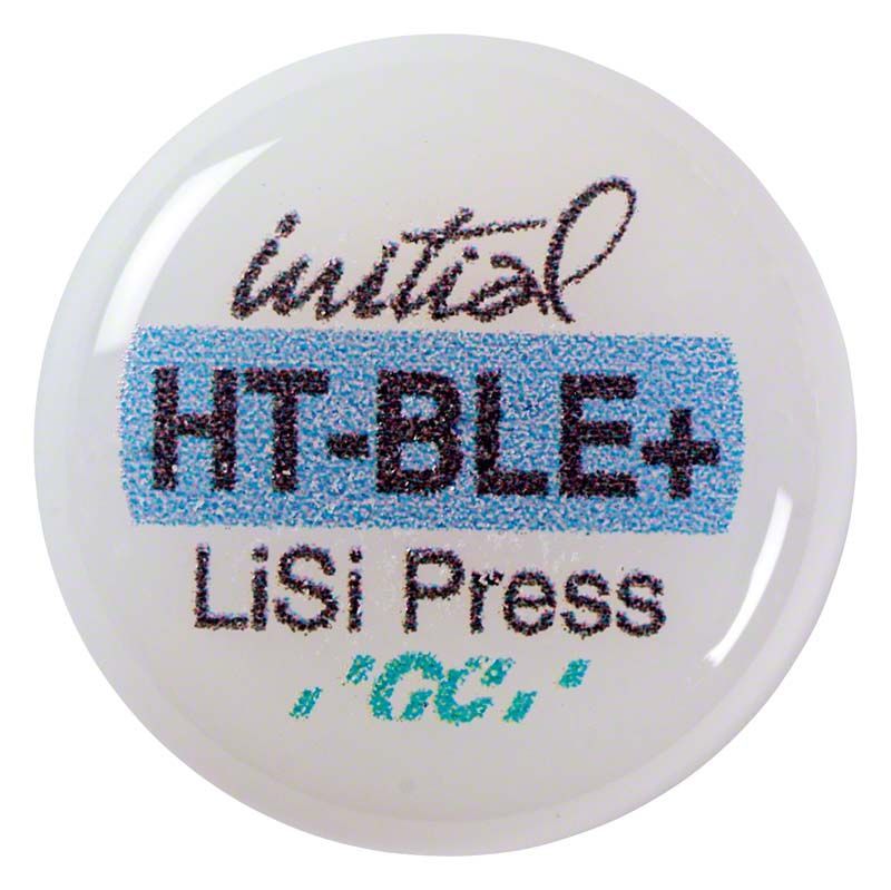 Runder Aufkleber mit der Aufschrift "Initial HT-BLE+ LiSi Press".