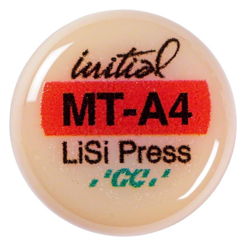 GC Initial LiSi Press MT A4 in Nahaufnahme auf weißem Hintergrund