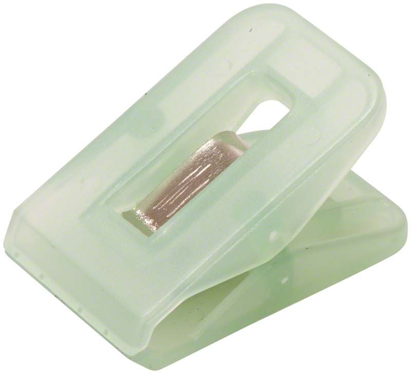 Klammer für Arbeitsschalen in eisgrünem Farbton.