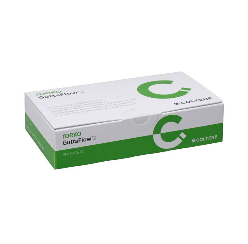 ROEKO GuttaFlow® 2 Standardset-Verpackung mit grünem und weißem Design.