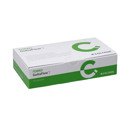 ROEKO GuttaFlow® 2 Standardset-Verpackung mit grünem und weißem Design.