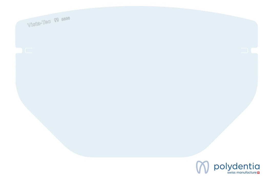 Klarsicht-Gesichtsschutzschild Vista-Tec LupOn Schilder Gr. L mit polydentia Logo.