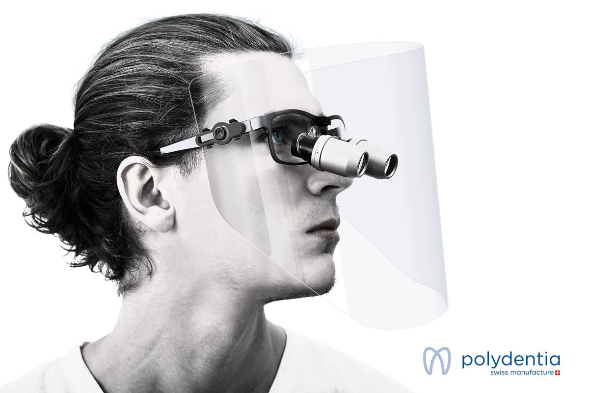 Vista-Tec LupOn Kit mit verstellbarer Lupenbrille und Gesichtsschutzschirm.