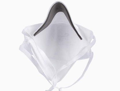 Innenseite der weißen Miramask® FFP3 Atemschutzmaske mit elastischen Ohrschlaufen.