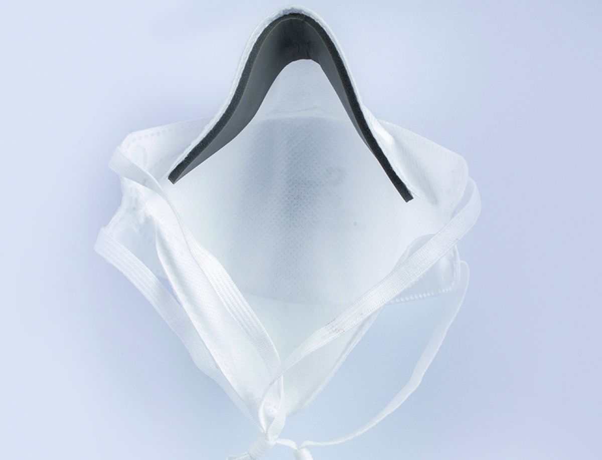 Innenseite der Miramask® FFP3 Atemschutzmaske mit Nasenbügel.