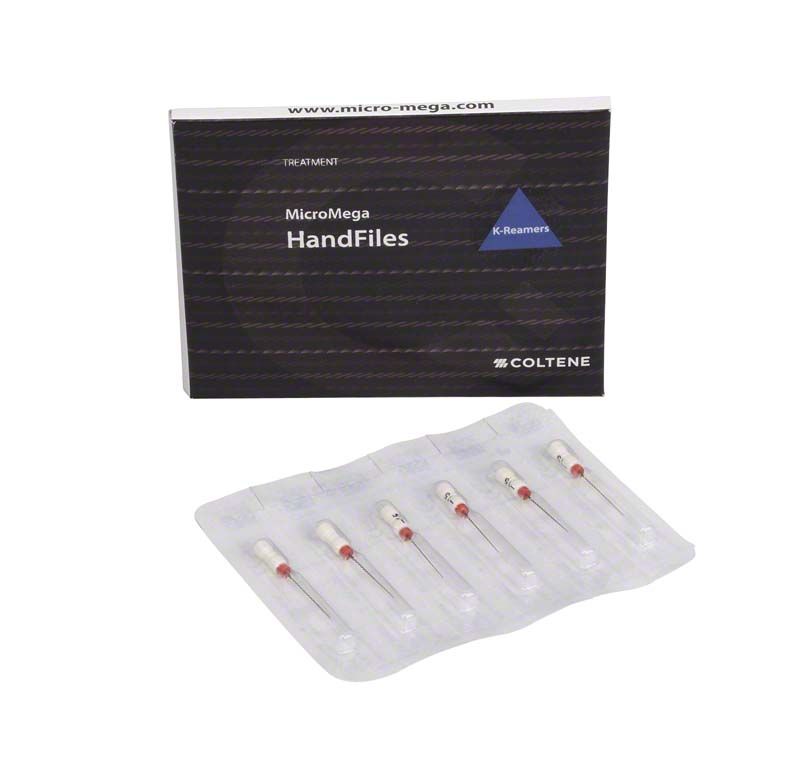 Sterile Handfeilen B6 K-Reamers 21mm Gr. 015 in Blisterverpackung.