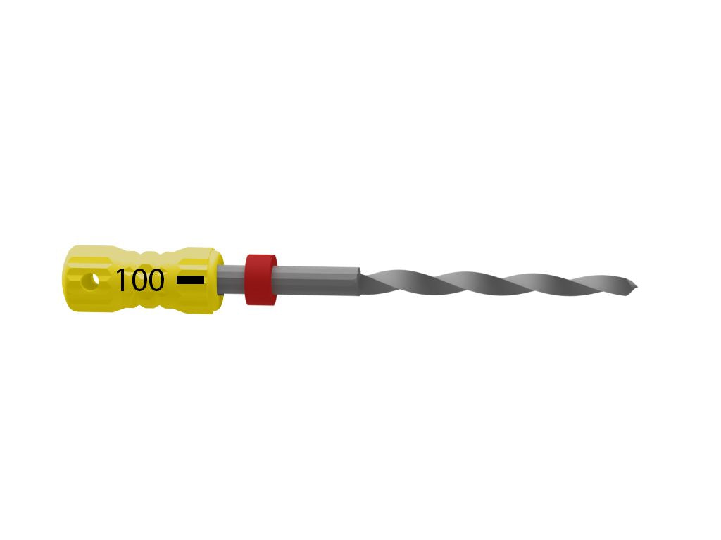Sterile Edelstahl-Handfeile, B6 K-Reamers 21mm Gr. 100, für Wurzelkanalbearbeitung.