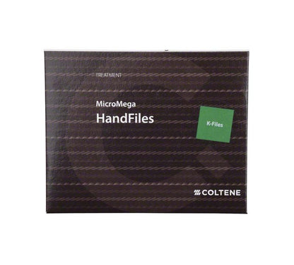 Hochwertige sterile Edelstahl-Handfeilen B6 K-Files 25mm Gr. 006 in Verpackung.
