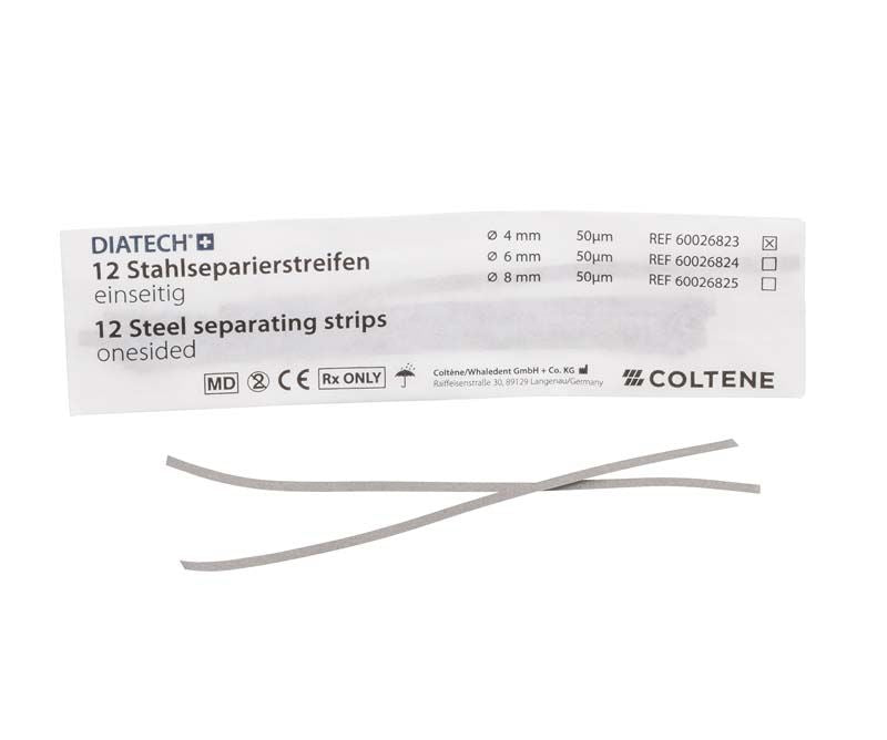 Diatech Stahlseparierstreifen medium, 1-seitig, 135mm/8mm, Aluminium beschichtet.