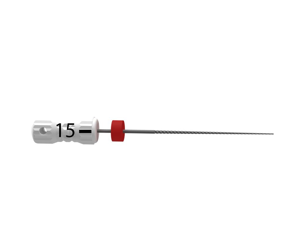 Sterile Edelstahl-Handfeile B6 K-Files 21mm Gr. 015 für Wurzelkanäle.