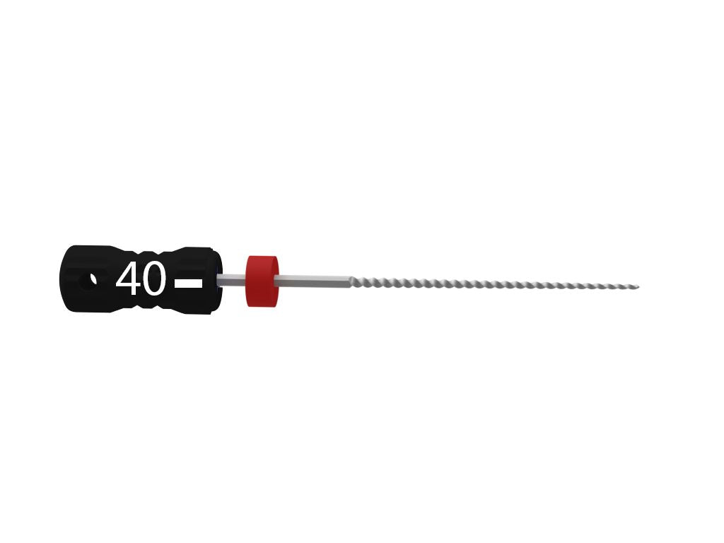 Sterile Edelstahl-Handfeile B6 K-Files 21mm Gr. 040 für Wurzelkanäle.