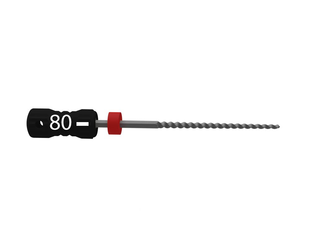 Sterile Edelstahl-Handfeile B6 K-Files 21mm Gr. 080 für Wurzelkanalbearbeitung.