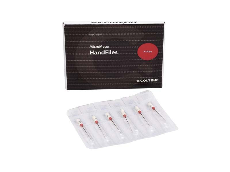 Sterile Edelstahl-Handfeilen Micro Mega in Originalverpackung.