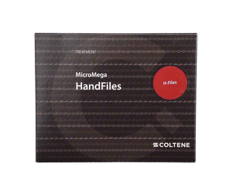 MicroMega HandFiles Verpackung mit H-Files und Coltene-Logo.