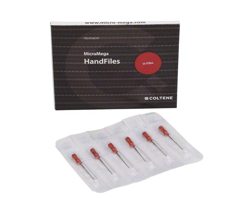 Sterile MicroMega H-Feilen 25mm Gr. 055 in Verpackung.