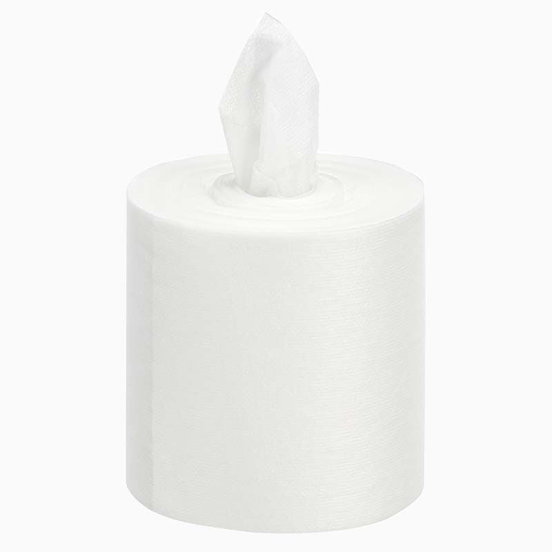 Rolle der WypAll® Wettask™ Wipes mit herausgezogenem Tuch.