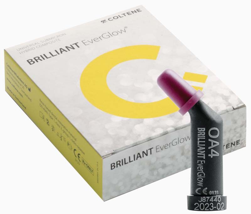 BRILLIANT EverGlow™ Tips OA4 mit Verpackung auf weißem Hintergrund