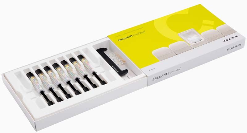 BRILLIANT EverGlow™ Single Shade Kit mit sechs Spritzen und Zubehör.