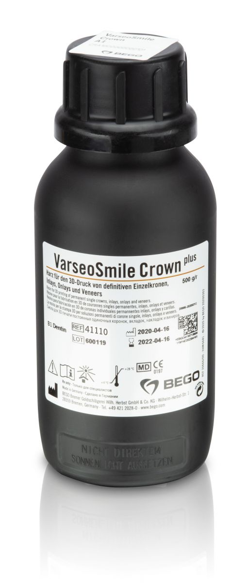 VarseoSmile Crown plus Flasche 500g B1 mit Etikett und Produktinformationen.