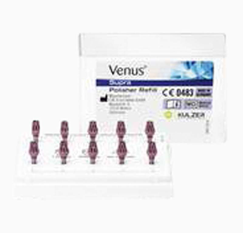 Venus Supra Vorpolierer Twist Brush im Verpackungstablett für Dentalanwendungen.