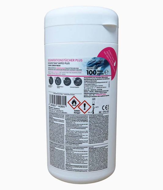 Image of Desinfektionstücher Plus Classic Lemon Fresh 100er Dose