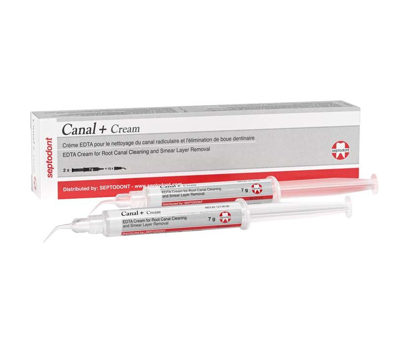 Canal+ Cream Spritzen 2x7g für Wurzelkanalbehandlung mit EDTA-Gel.