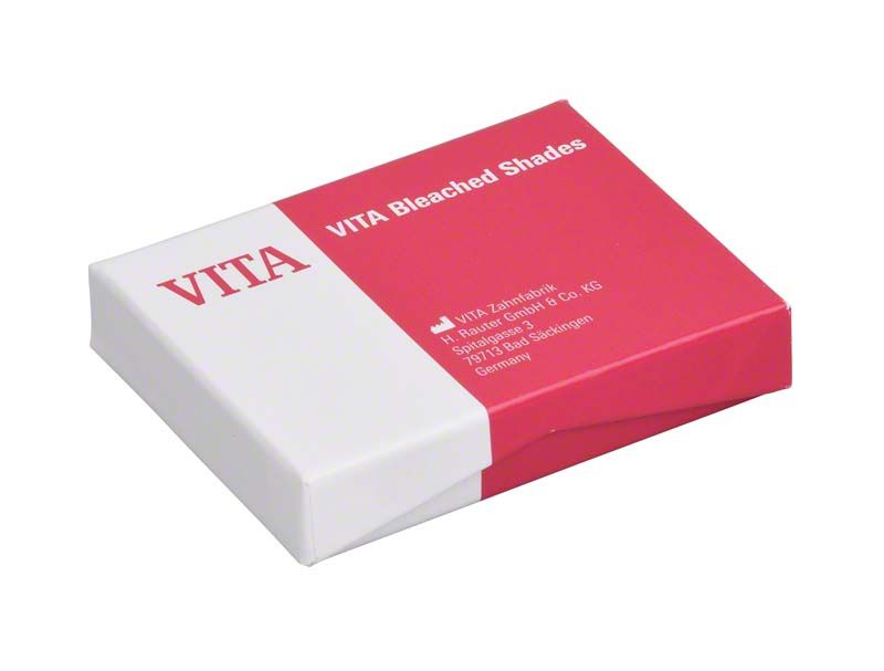 Verpackung des VITA Bleached Shades Nachrüst-Sets mit rotem und weißem Design.