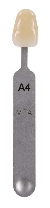 VITA Farbmusterstäbchen A4 zur Zahnfarbbestimmung mit Keramikverblendung.