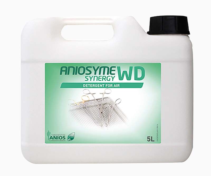 Aniosyme Synergy WD Kanister 5l mit Etikett für Instrumentenreiniger.