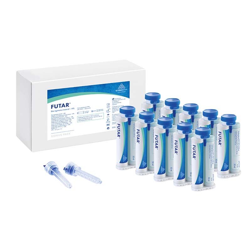 Futar® Bonuspack 10x50ml mit Elastomer-Kartuschen und Mischkanülen.