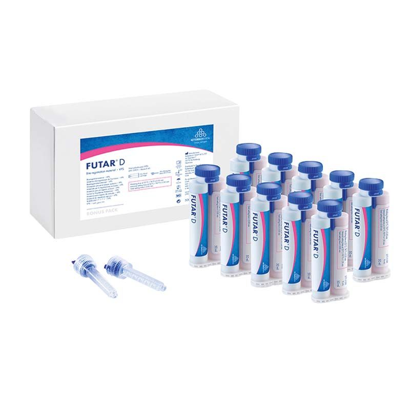 Futar® D Bonus Pack mit 10 Kartuschen und Mischkanülen.