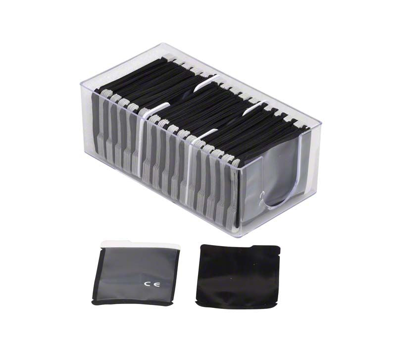 Speicherfolien-Schutzhüllen Gr. 4, 5,7x7,5cm in transparenter Box.