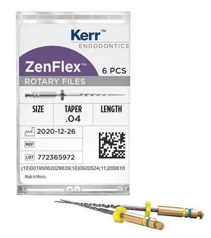 ZenFlex™ NiTi Rotary Feilen 21mm 50/.04 in Verpackung mit 6 Stück.
