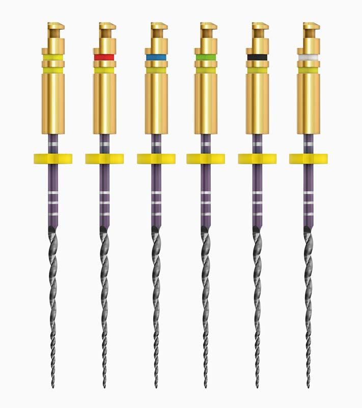ZenFlex™ NiTi Rotary Feilen Sortiment mit verschiedenen Farbcodierungen, Größe 21mm.