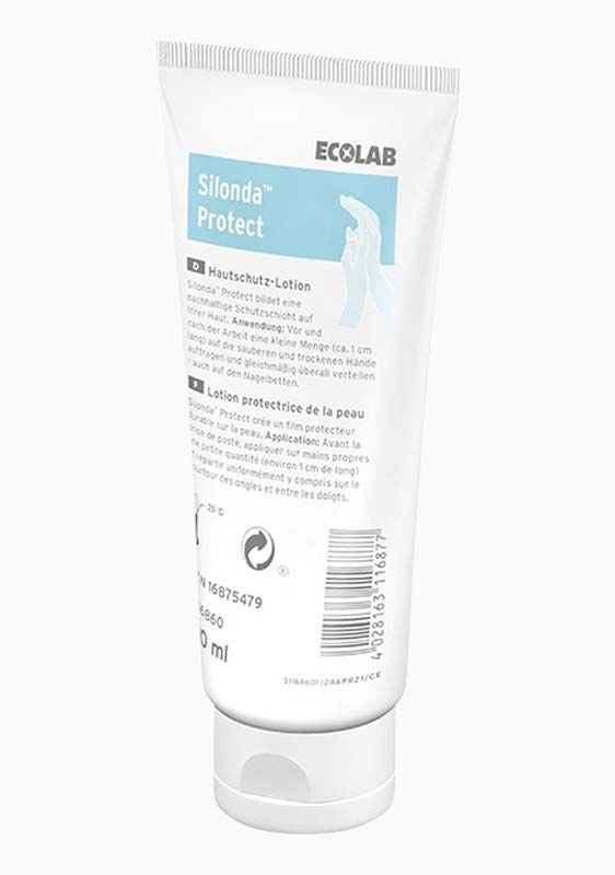 Silonda™ Protect Tube 100ml mit Ecolab-Logo und Produktinformationen.