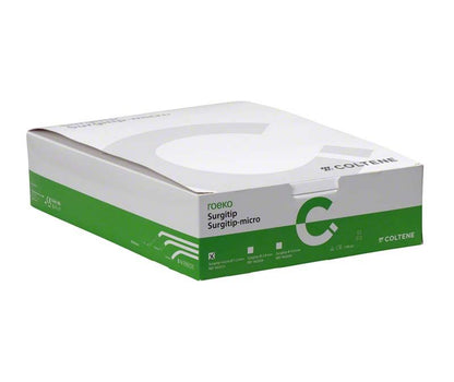 ROEKO Surgitip-micro Verpackung mit grüner und weißer Gestaltung.
