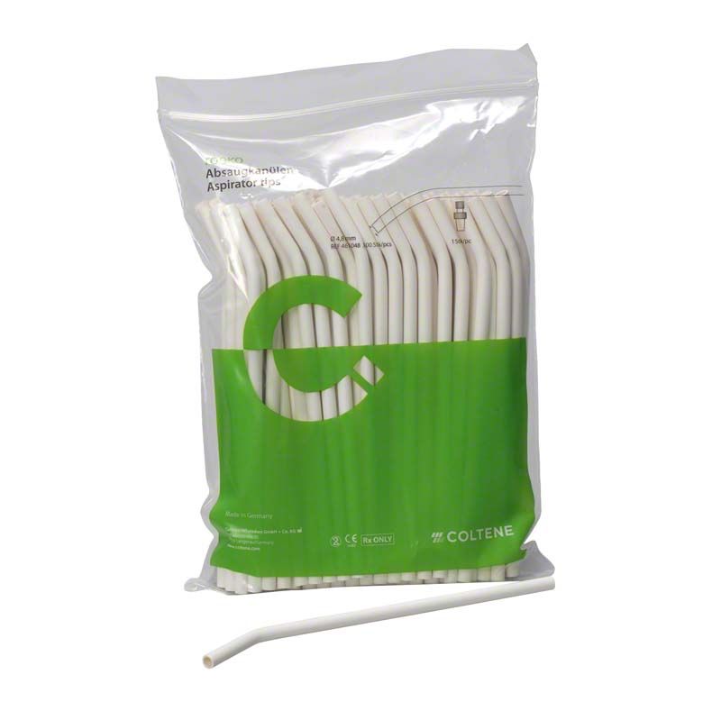 ROEKO Absaugkanülen D4,8mm in transparenter Verpackung mit grünem Etikett.