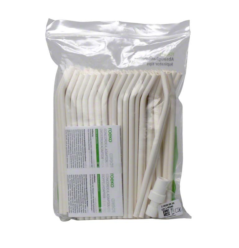 ROEKO Absaugkanülen D4,8mm in transparenter Verpackung mit zwei grünen Etiketten.