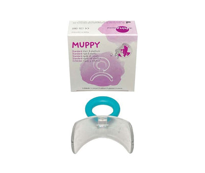 Mundvorhofplatte MUPPA® Standard Gr. 2 mit Verpackung im Hintergrund.