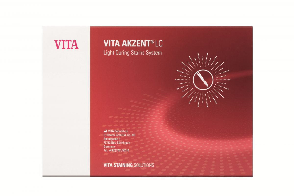 VITA AKZENT® LC Expert Kit Verpackung mit rotem Design und Logo.