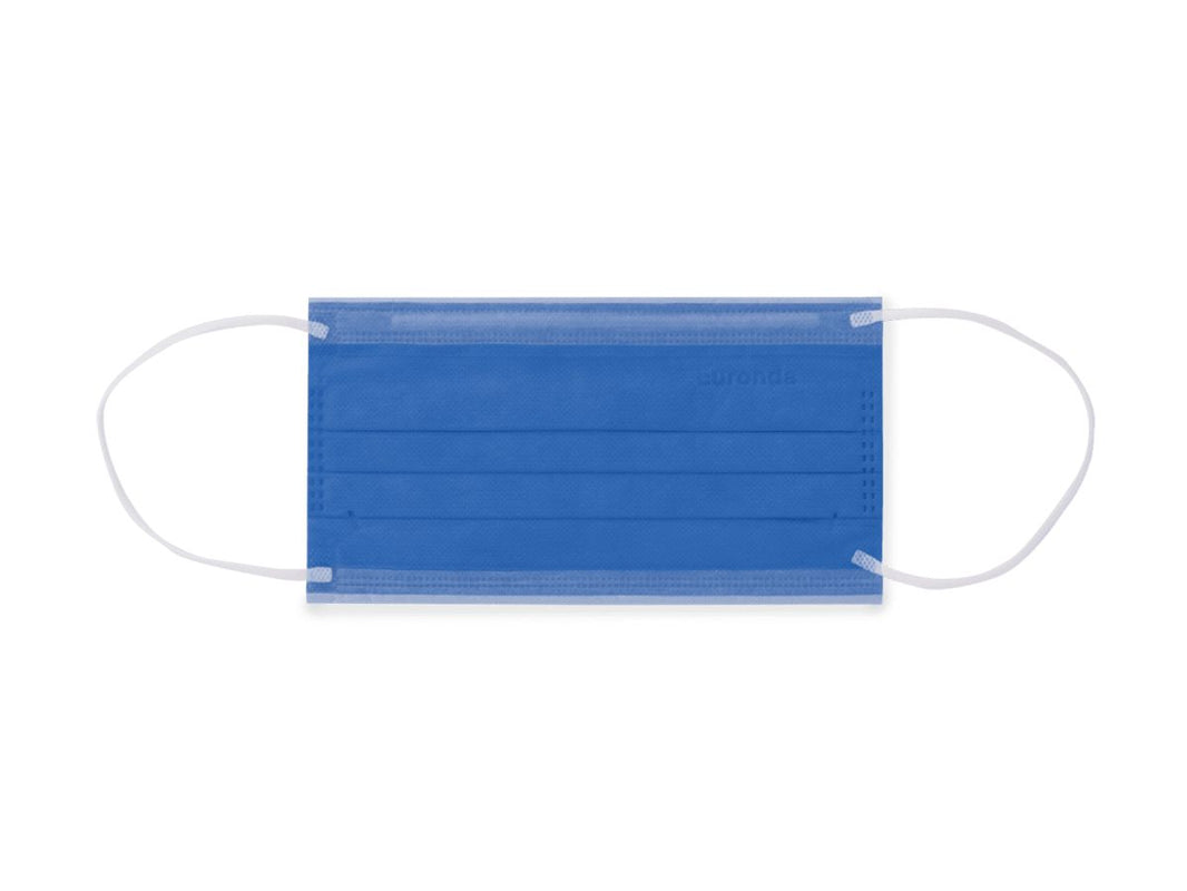 Monoart Mundschutz Pro 4 in Capri-Blau mit Gummizug.